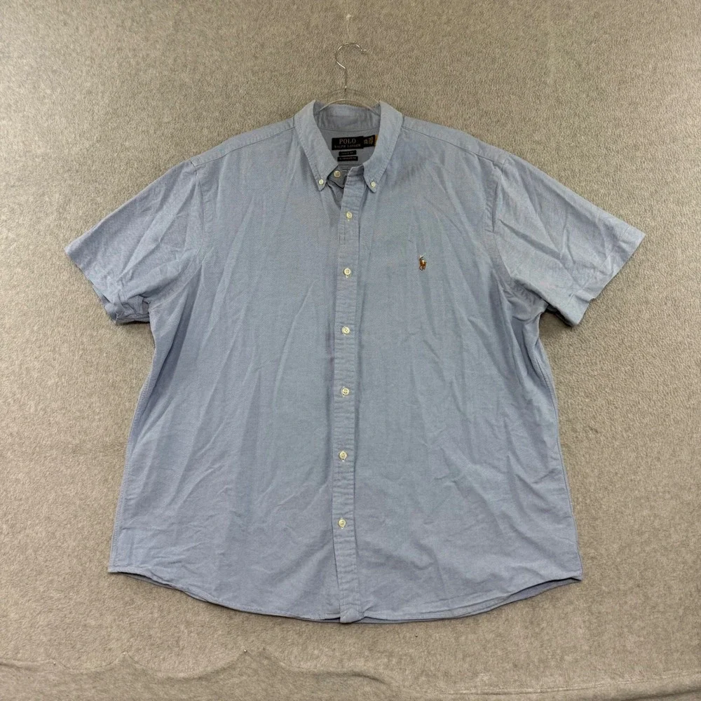 Polo Ralph Lauren Button Down Mens XXL Blue Untucked Fit Denim Chambray Shirt